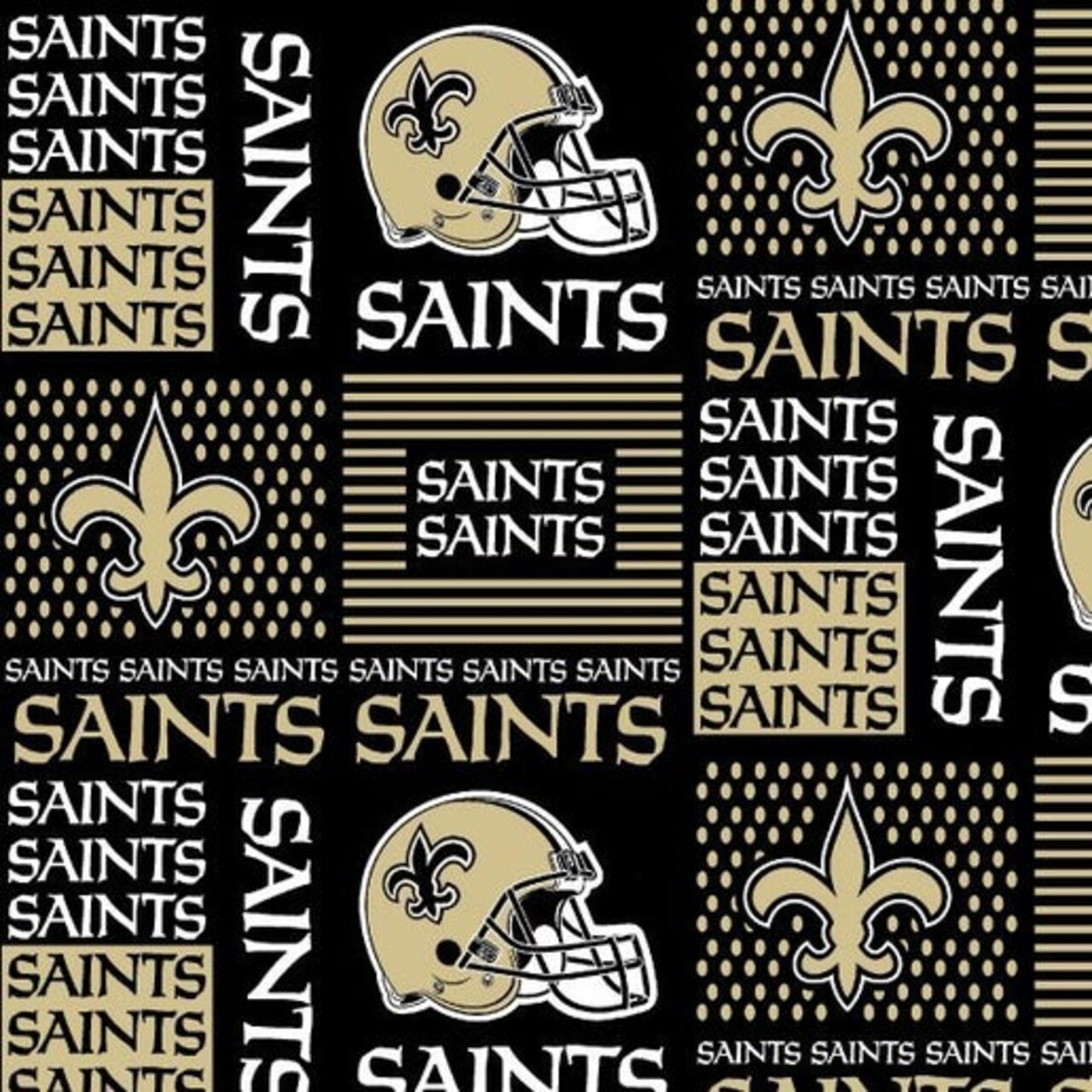 Licensed NFL New Orleans Saints Cotton 6436-D Fabric by the Yard